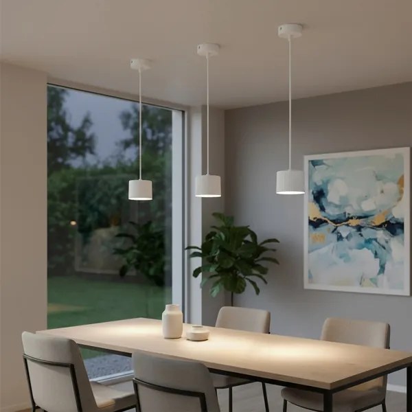 BRILAGI - LED Závesné svietidlo na lanku STRIPY 1xGX53/15W/230V pr. 82 mm biela