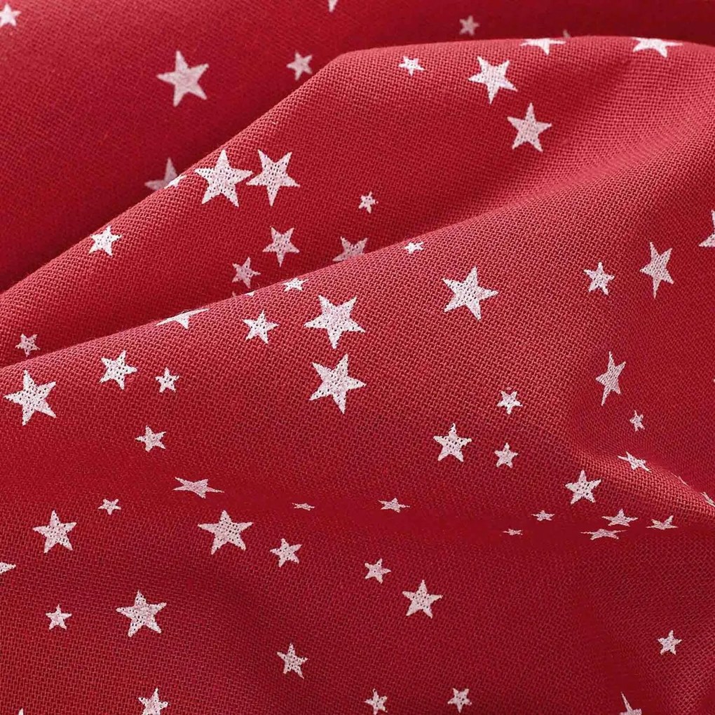 Goldea vianočný hranatý obrus valencia - hviezdičky na červenej 120 x 160 cm