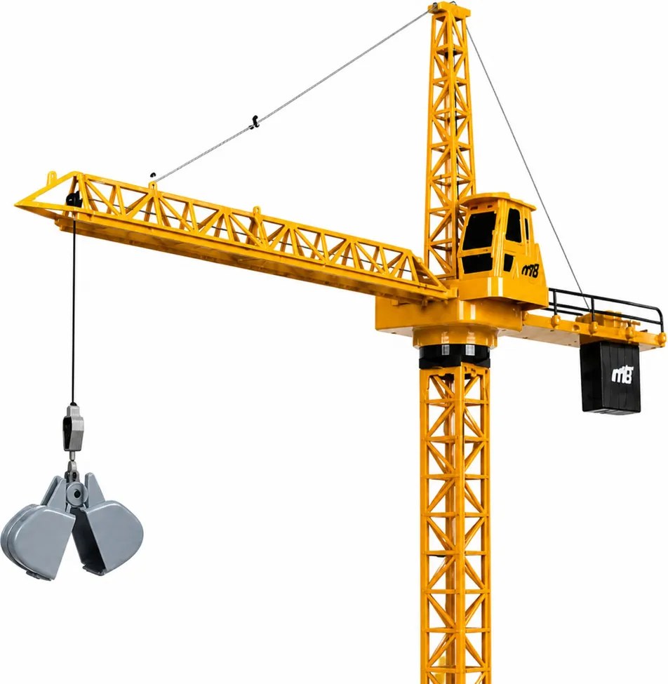 LEAN Toys Stavebný žeriav s diaľkovým ovládaním RC, otočný o 360°, nosnosť 120 g, dĺžka ramena 71 cm
