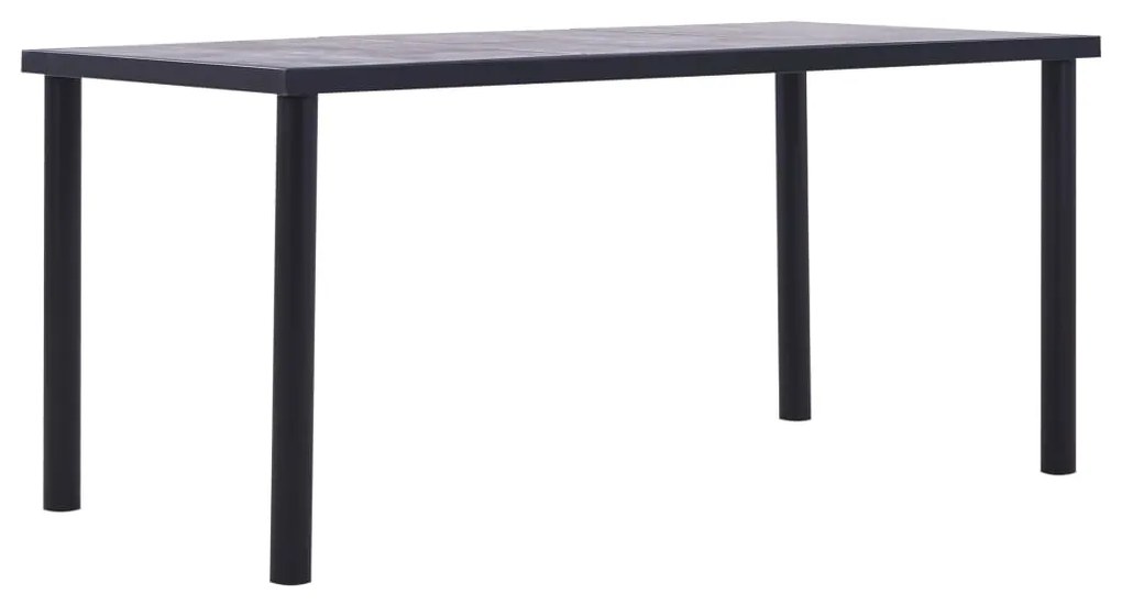 Jedálenský stôl, čierna a betónovo sivá 160x80x75 cm, MDF