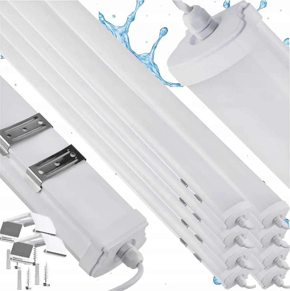 8x LED dielenská lampa 70W 150cm 7000lm 230v