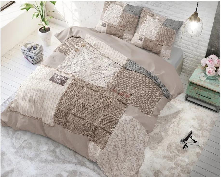 Bavlnené obliečky na jednolôžko Sleeptime Knitted Home, 140 × 220 cm