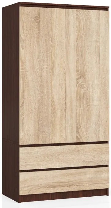 Skriňa S 90 cm 2D 2SZ CLP wenge / sonoma