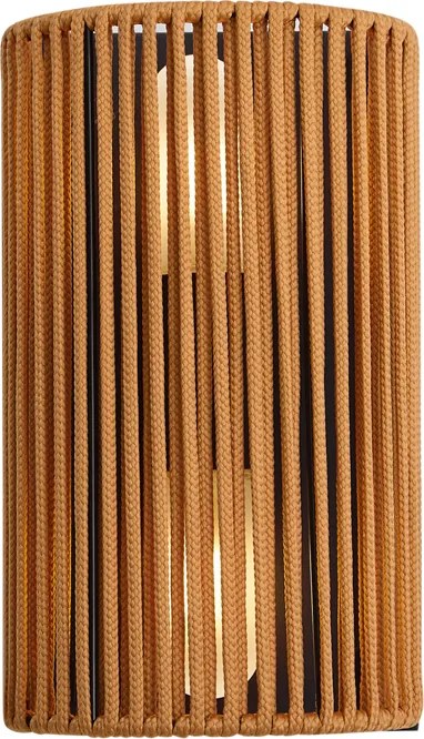 Japandi nástenné svietidlo oranžové s čiernou farbou a lanom IP44 - Jayla