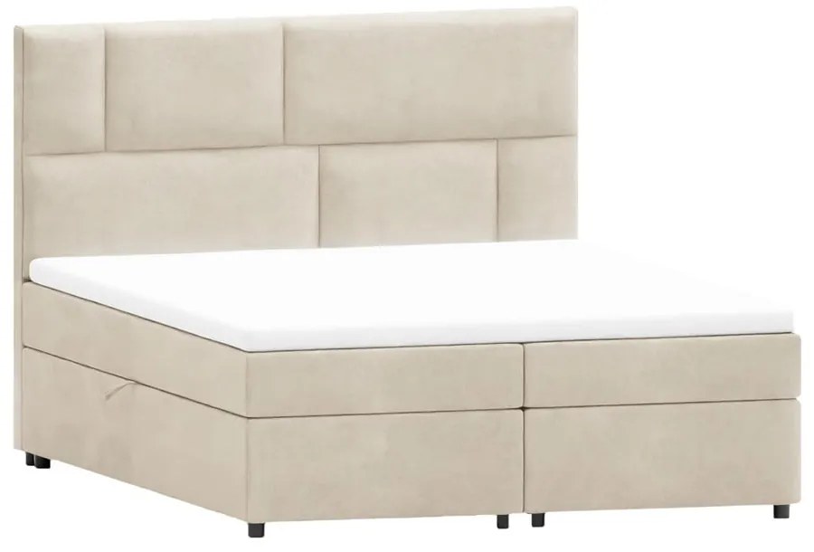 Béžová boxspring posteľ s úložným priestorom 140x200 cm Lola – Ropez