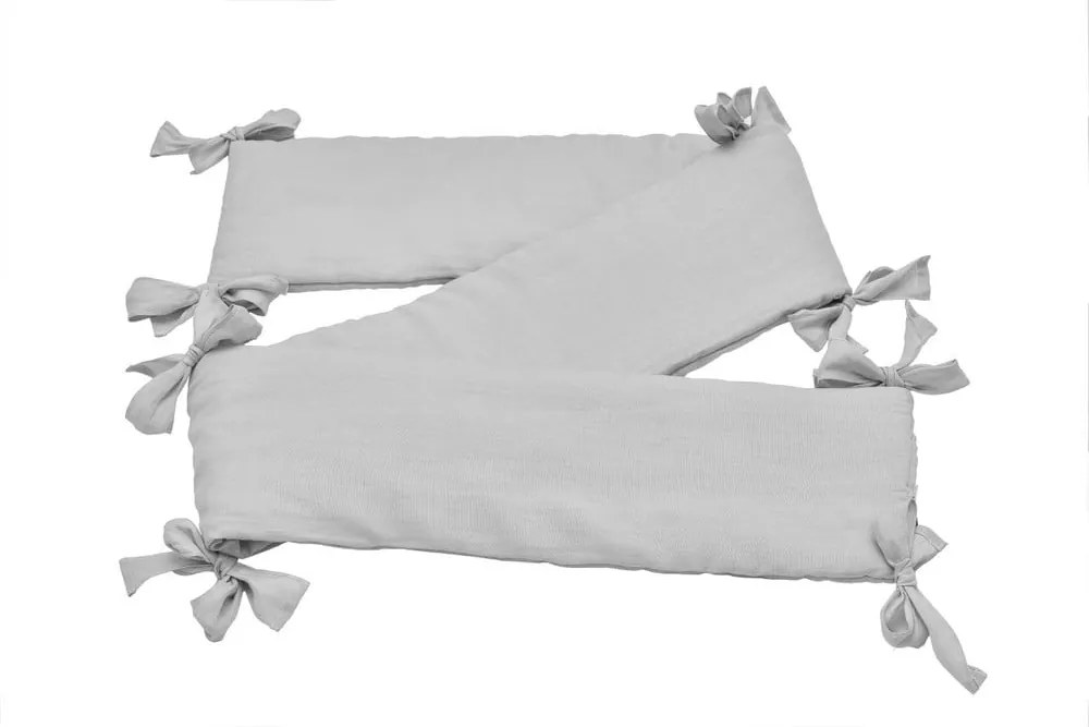 Bellamy Sivý ľanový mantinel do postieľky STONE GRAY