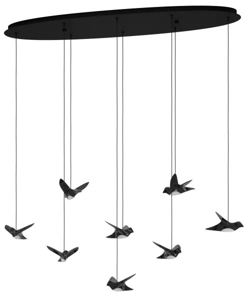 Eglo 390055 - LED Stmievateľný luster na lanku PARATEBUENO 8xLED/4,2W/230V čierna