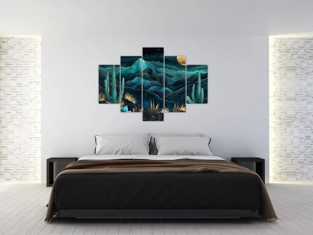 Obraz - Tyrkysová noc (150x105 cm)