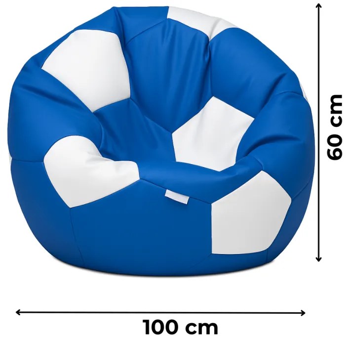 Sedací vak futbalová lopta modro-biela EMI