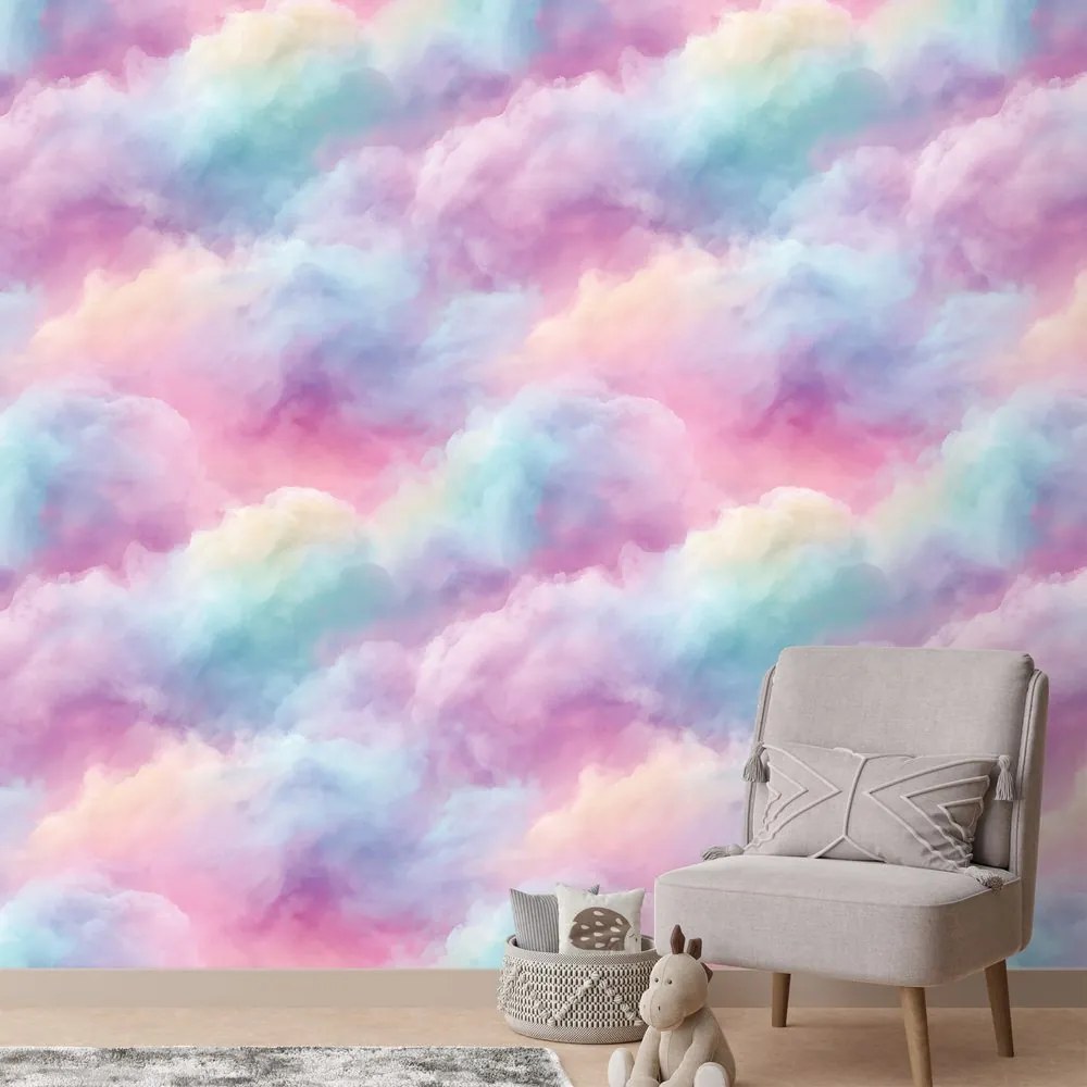 Tapeta pastelové dúhové oblaky