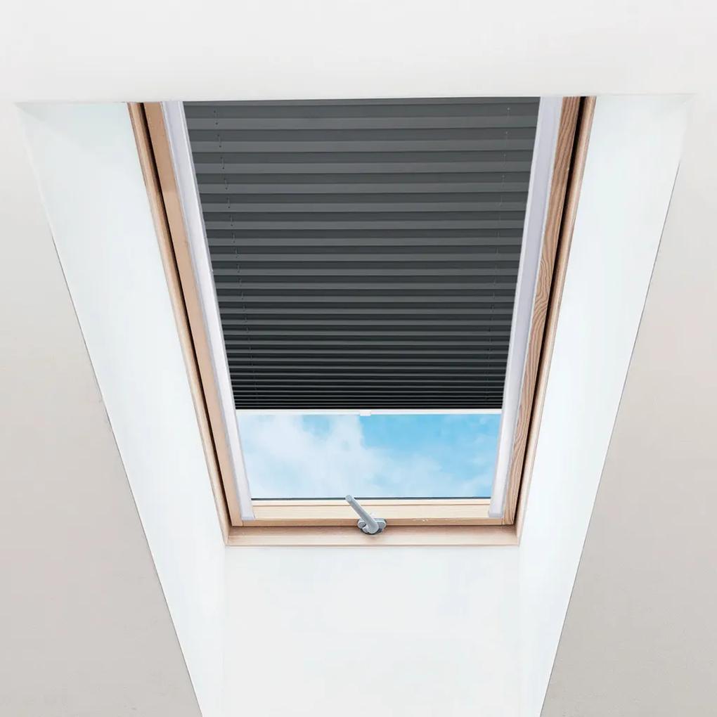FOA Plisé roleta na strešné okná, Priesvitná, Tmavo šedá, P 011 , 100 x 60 cm