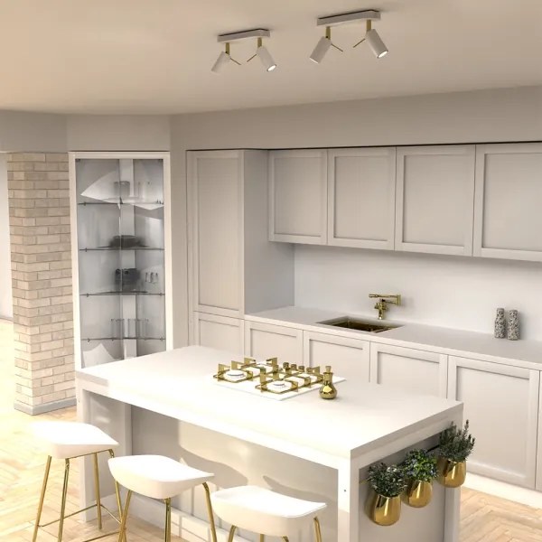 Bodové svietidlo PRESTON 2xGU10/MR11/40W/230V biela/zlatá