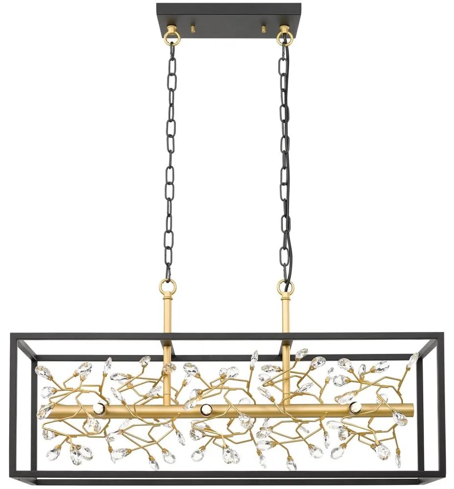 Zuma Line P0578-06C-P7TF - Luster na reťazi SPRING 6xG9/33W/230V čierna/zlatá ZL0418