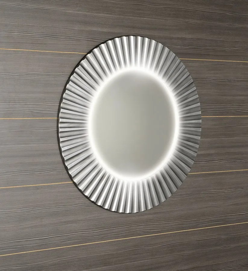 Sapho Sapho, PRIDE guľaté zrkadlo s LED osvetlením v ráme, priemer 90cm, strieborná, PD952