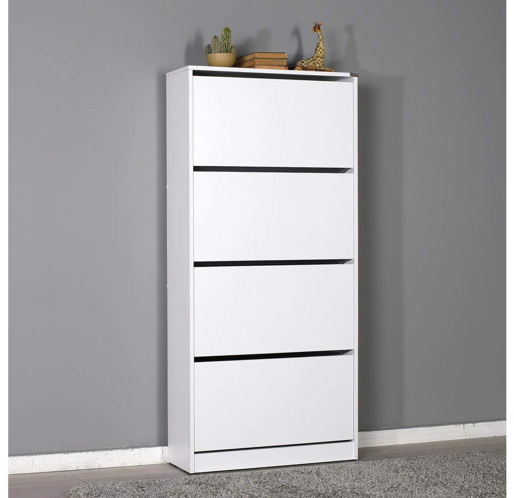 Botník (skrinka na topánky) Nimelo 4 (biela). Akcia -19%. Vlastná spoľahlivá doprava až k Vám domov. 1094670