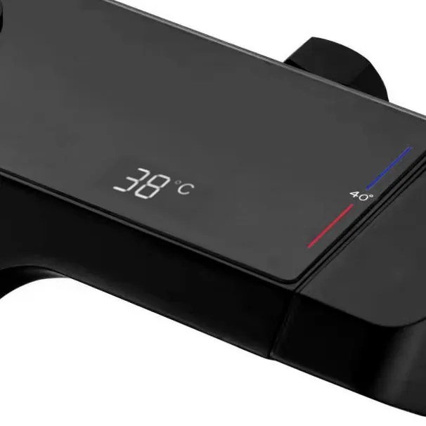 Rea Rob, sprchový set s termostatickou batériou a bidetovou spŕškou, čierna matná, REA-P6627