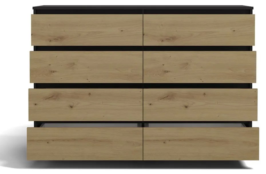 Komoda Musecalo 7 140 (antracit + dub artisan). Akcia -20%. Vlastná spoľahlivá doprava až k Vám domov. 1132829