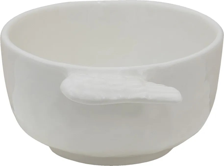 Biela keramická miska na polievku s krídlami Wings - 14*10*5 cm