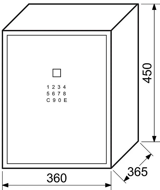 Oceľový sejf s elektronickým zámkom na číselný kód a odtlačok prsta RICHTER RS.45.LUX.FIN, RICHTER černá