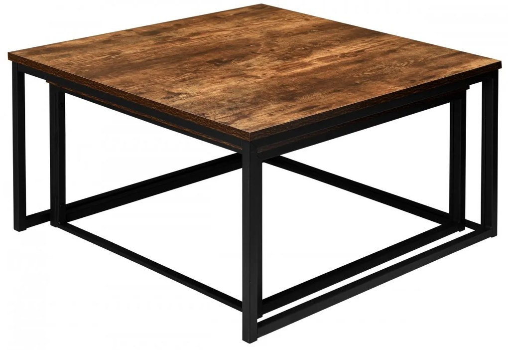 Sada stolov VELEN hnedá/čierna