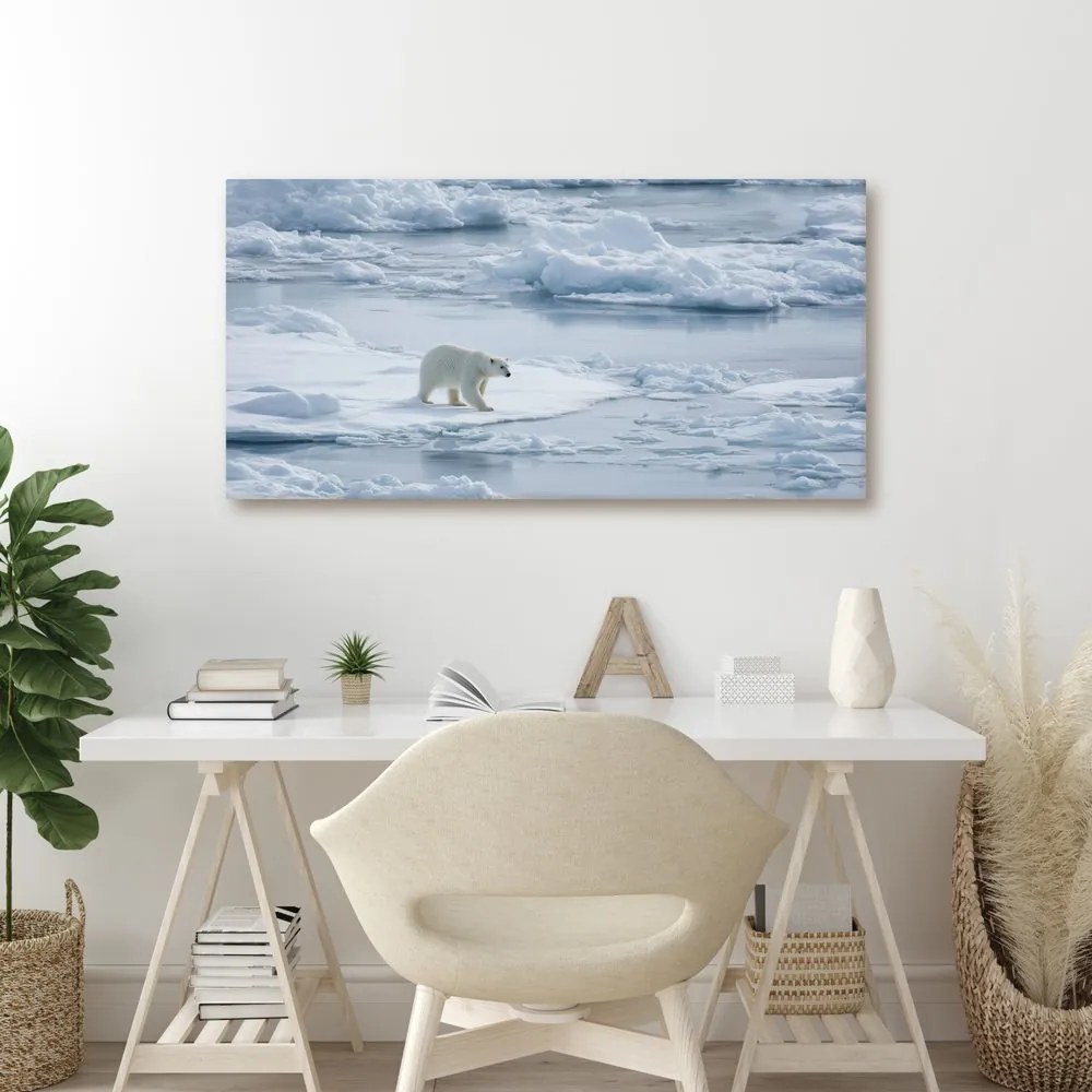 Obraz polárny medveď na ľadovej kryhe