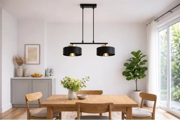 BRILAGI - Závesný luster na lanku SPRING 2xE27/60W/230V čierna/zlatá