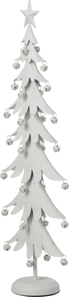 Biely antik kovový stromček s rolničkami Christmas Tree XL - 25 * 13 * 78,5 cm