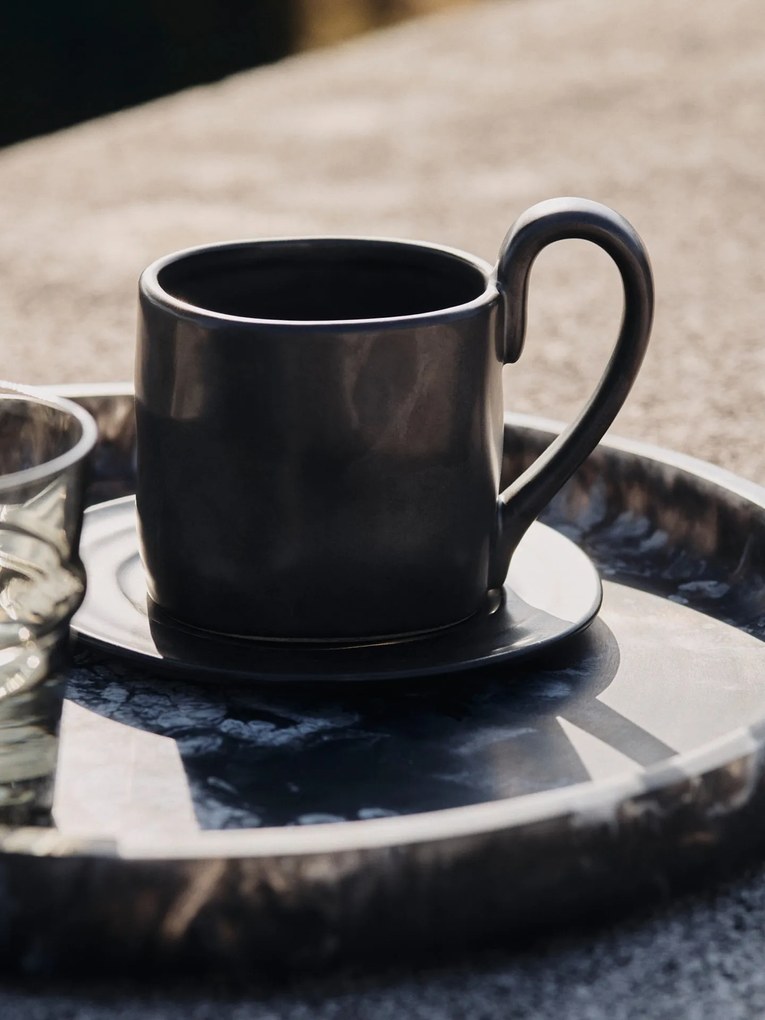 Ferm Living Dekoratívna okrúhla tácka Mist Charcoal Ø 30 cm