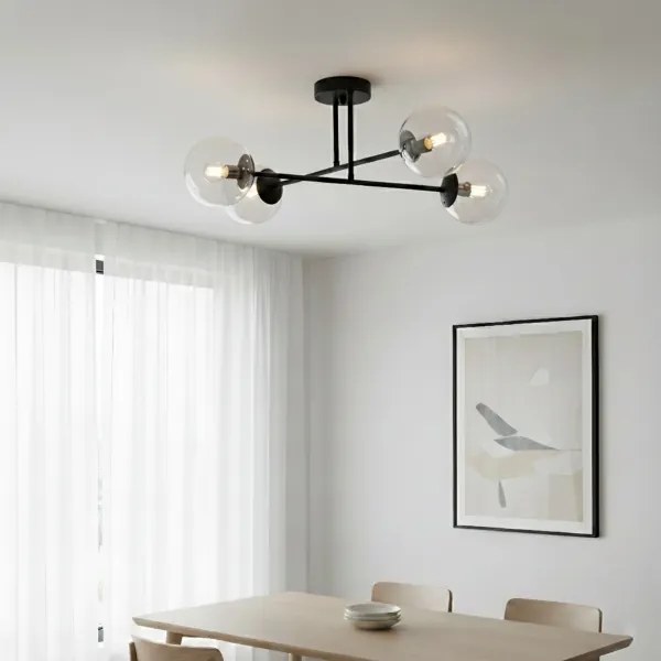 Brilagi - Prisadený luster MALIVA 4xE14/15W/230V čierna/číra