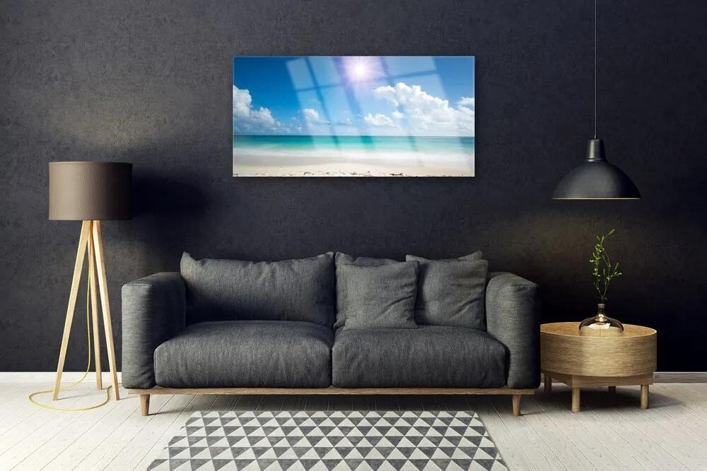Obraz na skle More pláž slnko krajina 100x50 cm