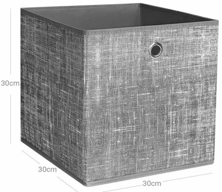 Sada 6 úložných boxov CURAN, sivá