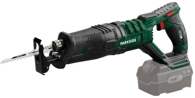 Parkside® Aku chvostová píla 20 V Pssa 20-Li B2 + Akumulátor 20 V/4 Ah PAP 20 B3 + Nabíjačka akumulátora 20 V/4,5 A PLG 20 C3 (800011214)