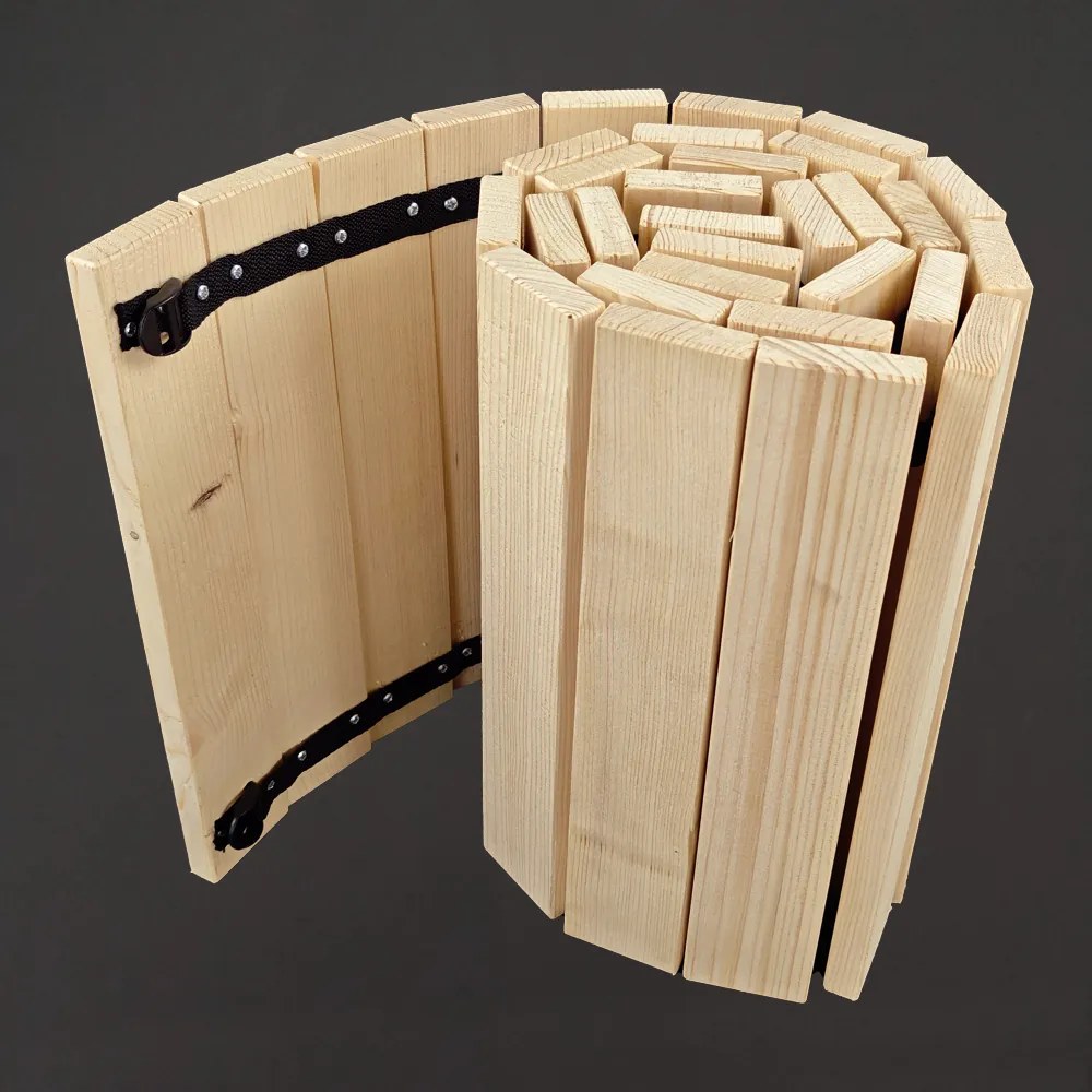 AMADEA Drevený dizajnový obal s plastovou nádobou vo vnútri, 64x64x35 cm