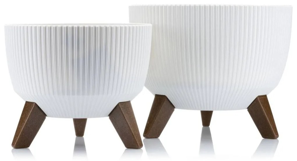 Sada 2 kvetináčov Rosa Linea biela II