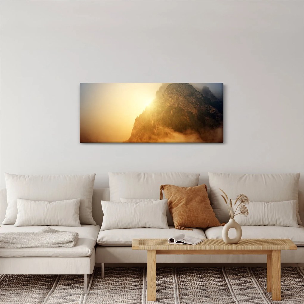Obraz hory v hmle (120x50 cm)