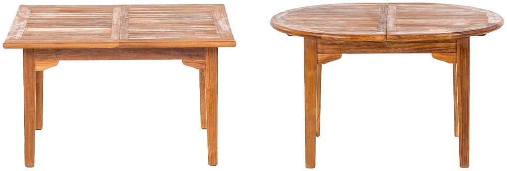 DEOKORK Teakový stôl ELEGANTE 160 / 220 × 120 × 78 cm | ovál | rozkladacia