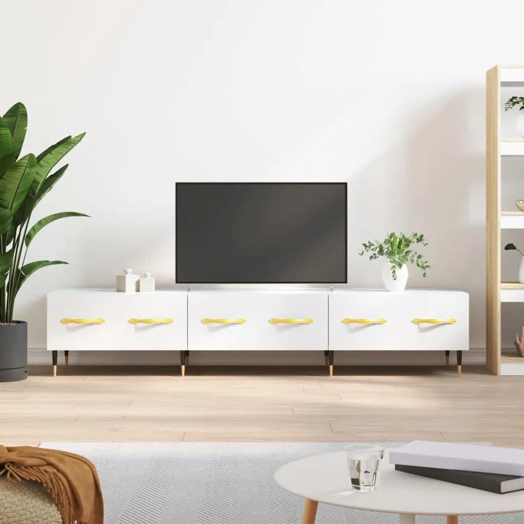 TV skrinka, lesklá biela 150x36x30 cm, kompozitné drevo 829134