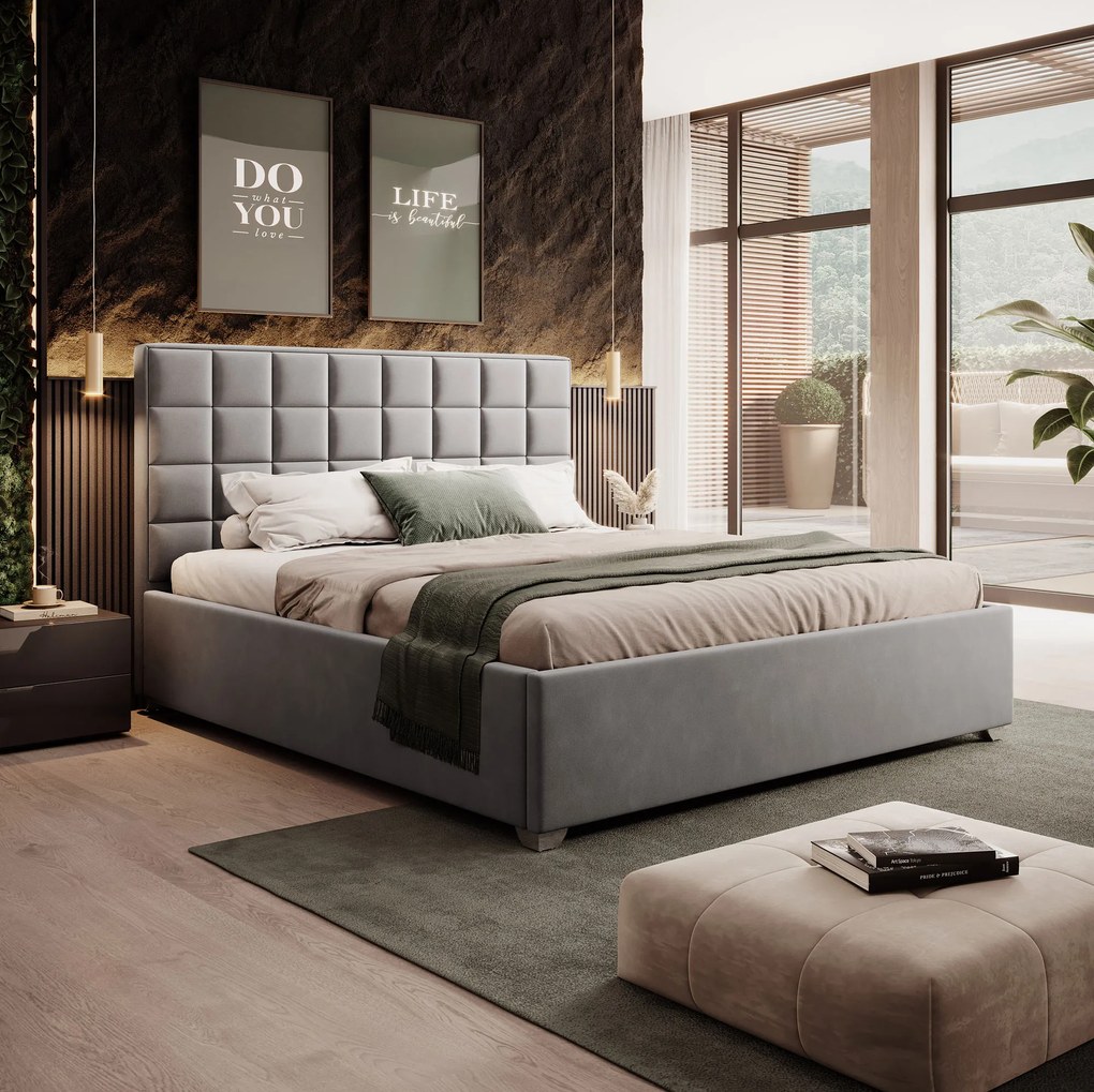 PROXIMA.store - Dizajnová čalúnená posteľ MONZA FARBA: tmavosivá, ROZMER: 180 x 200 cm