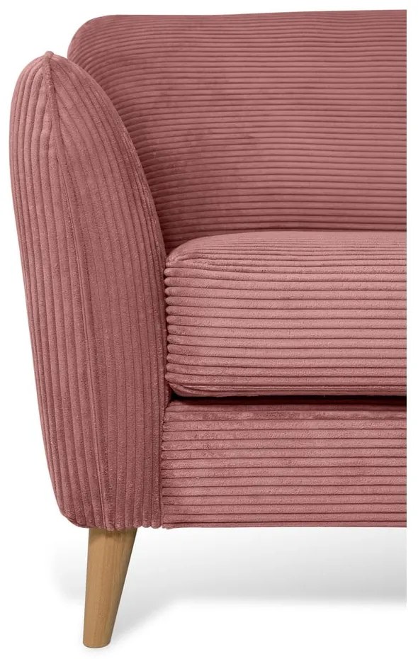 Ružová menčestrová rohová pohovka (pravý roh) Paris – Scandic