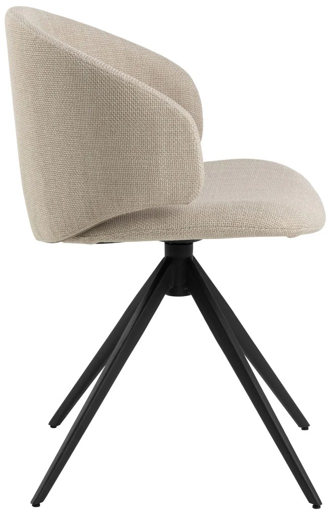NELA Béžová (látka Basel 24)/čierne nohy – MODERNÁ OTOČNÁ ČALÚNENÁ STOLIČKA DO OBÝVAČKY/JEDÁLNE/KANCELÁRIE LOFT