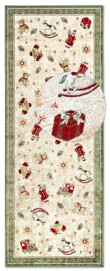 Zelený behúň s vianočným motívom s prímesou bavlny 80x200 cm Toy's Delight Green Christmas – Villeroy&amp;Boch