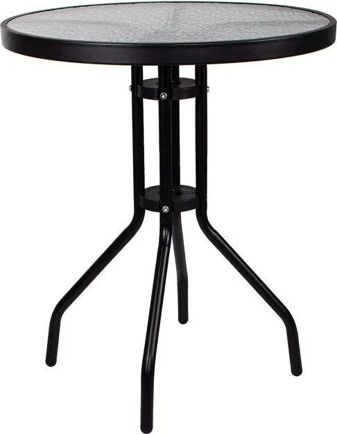 Kovová záhradná súprava Springos – 2 stoličky a stôl so sklenenou doskou