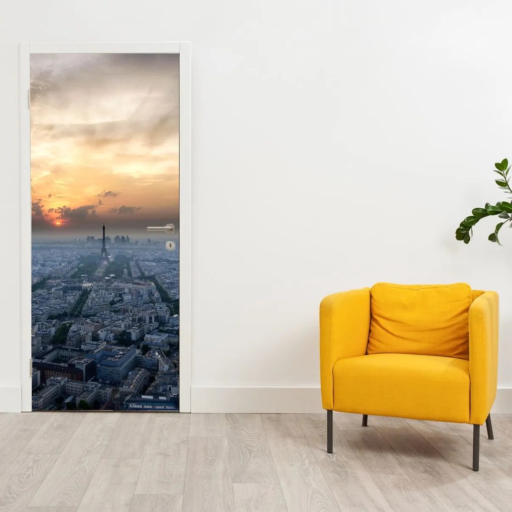 Fototapeta na dvere - Paríž z výšky (95x205cm)
