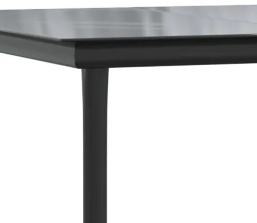 vidaXL Záhradný jedálenský stôl čierny 160x80x74cm oceľ a tvrdené sklo-
