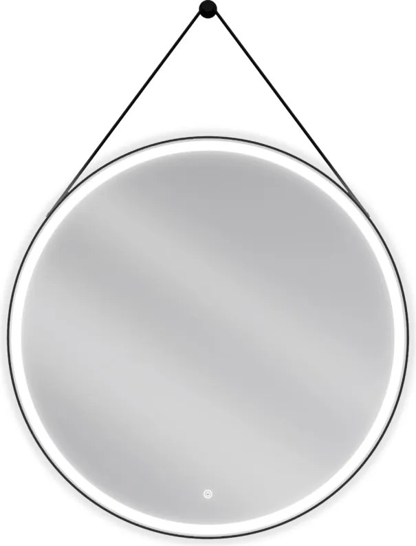 Mexen Reni, LED kúpeľňové zrkadlo s podsvietením 90x90 cm, 6000K, čierny rám, ochrana proti zahmlievaniu, 9812-090-090-611-70
