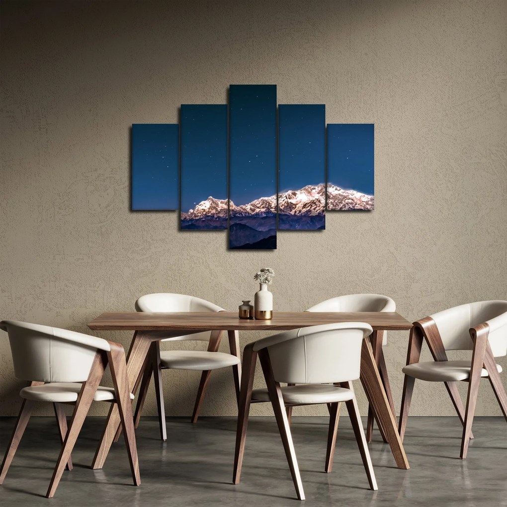 Obraz hôr a nočnej oblohy (150x105 cm)