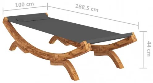 vidaXL Hojdacia sieť 100x188,5x44 cm masívny smrek antracitová-