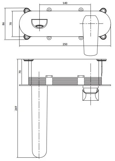 Cersanit S951-361-Umývadlová batéria na podomietkovú inštaláciu CITY lesk. chróm