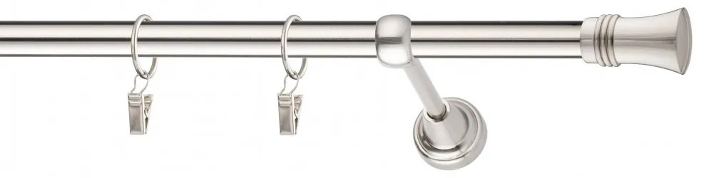 Dekorstudio Niklová jednoradová garniža CAPRI 19mm Dĺžka: 420cm, Typ uchytenia: Držiak modern, Typ príslušenstva: Bez príslušenstva