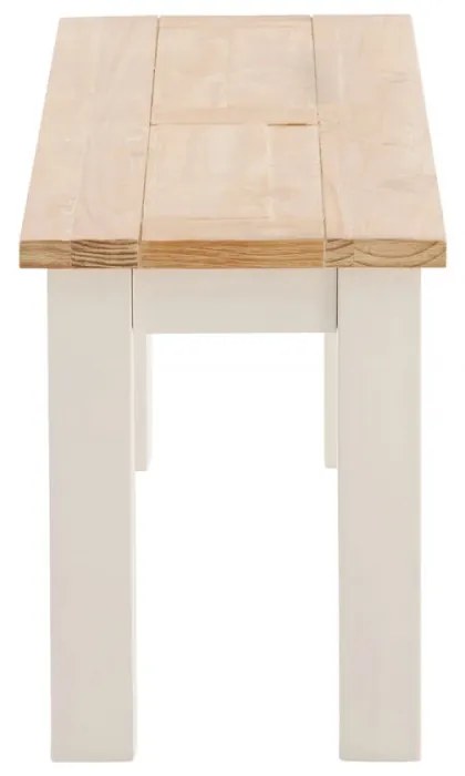 furniture-nabytek.cz - Masívna lavička Capera z borovice a MDF, lakovaná, biela/hnedá – 134×35×45 cm